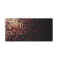 Oxblood Velvet Damask Desk Mat 36x18