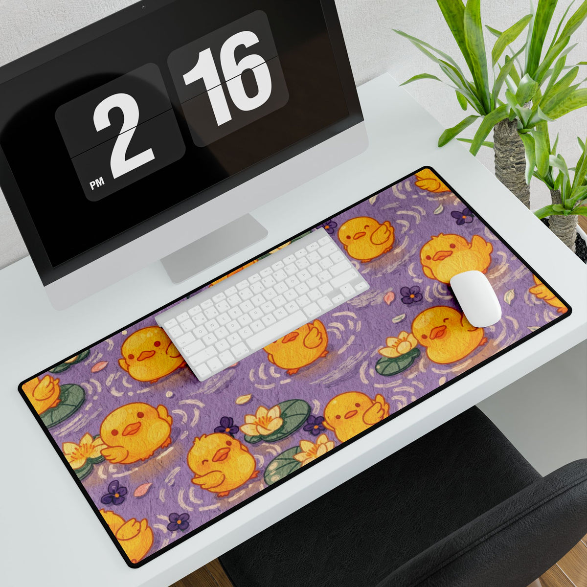Lavender Duck Pond XL Desk Mat
