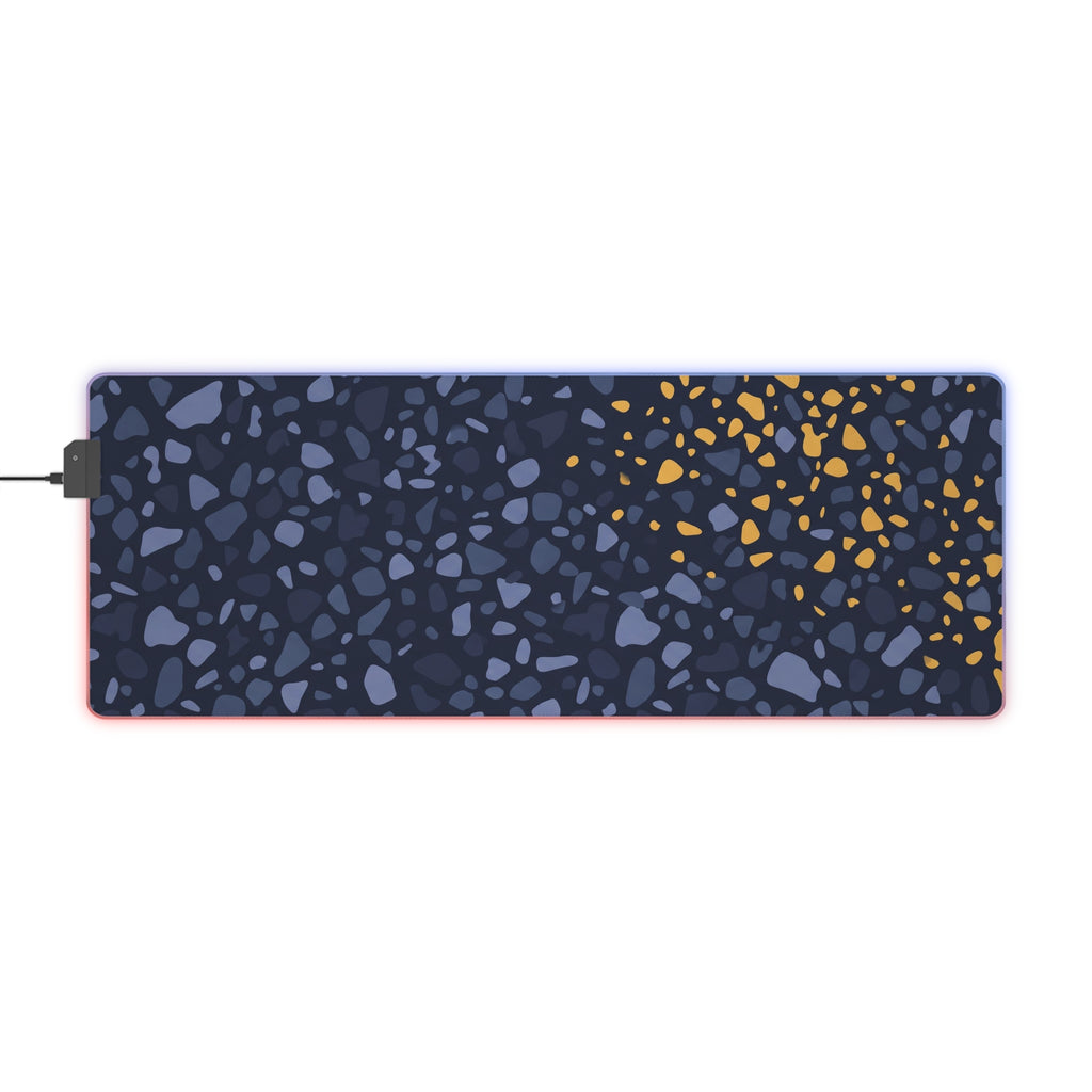 Navy Terrazzo Dust RGB Mouse Pad
