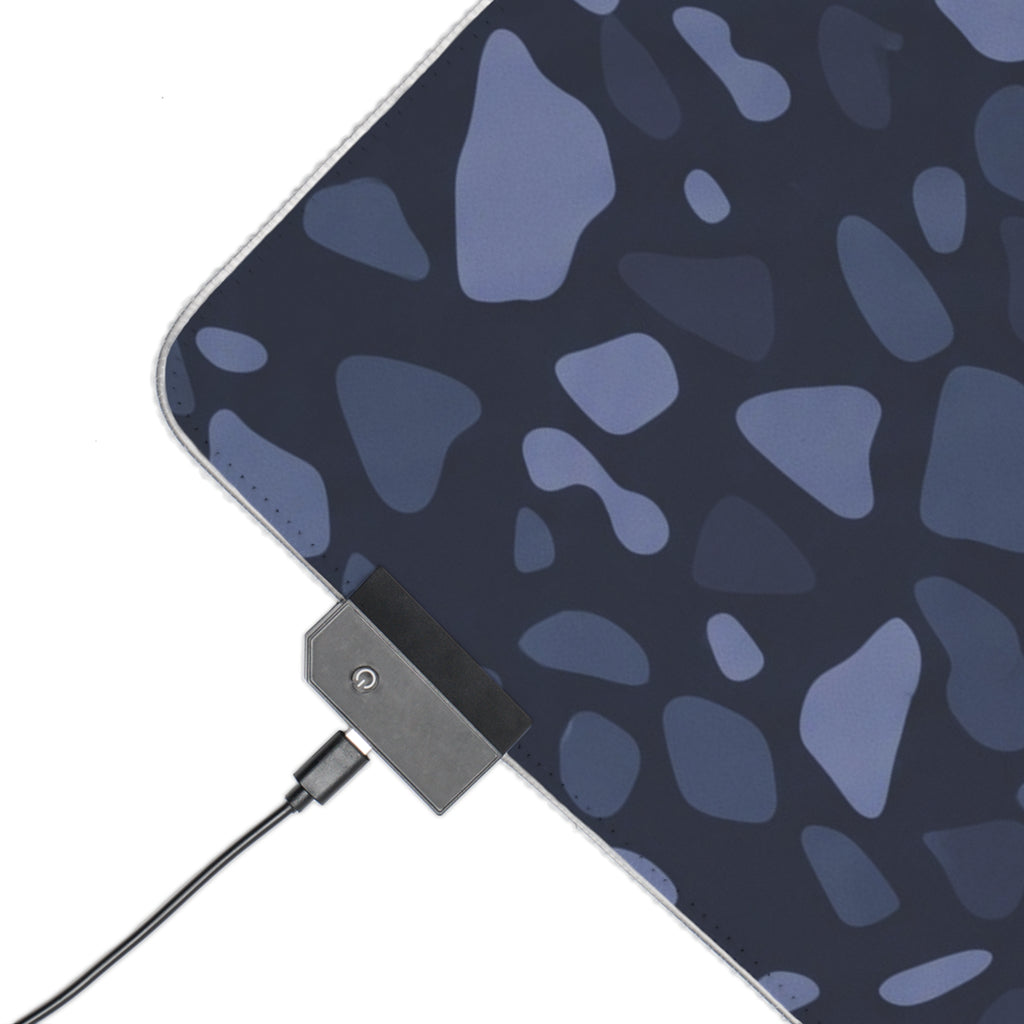 Navy Terrazzo Dust RGB Mouse Pad