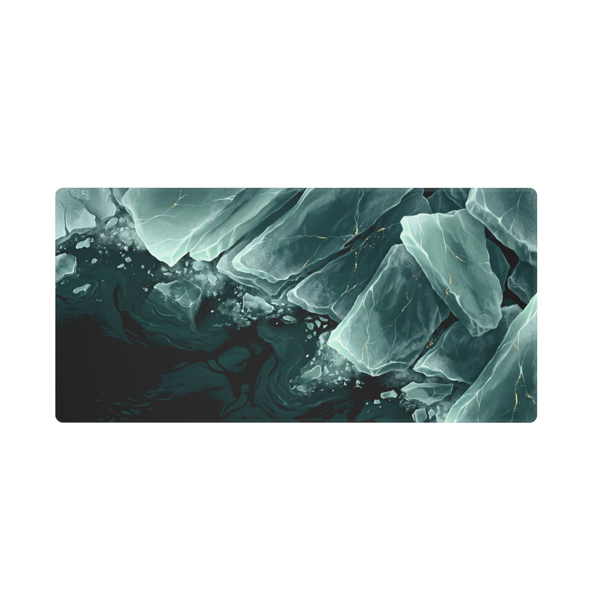 Verdigris Floes Desk Mat 36x18
