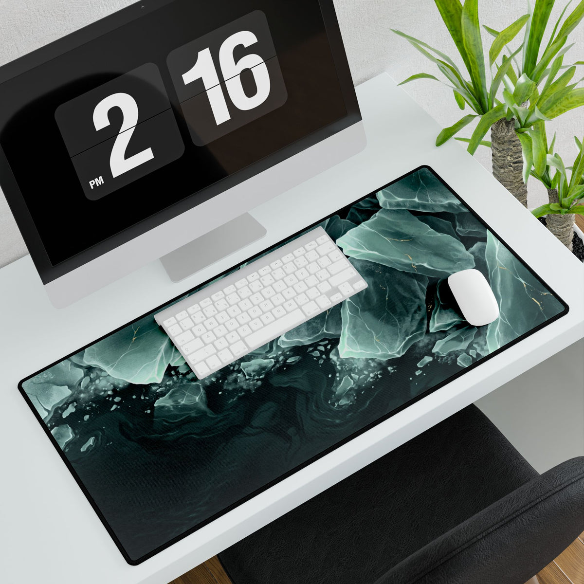 Verdigris Floes XL Desk Mat