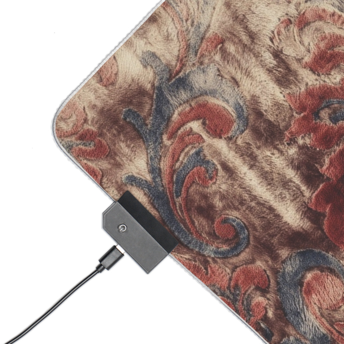 Oxblood Velvet Damask RGB Mouse Pad