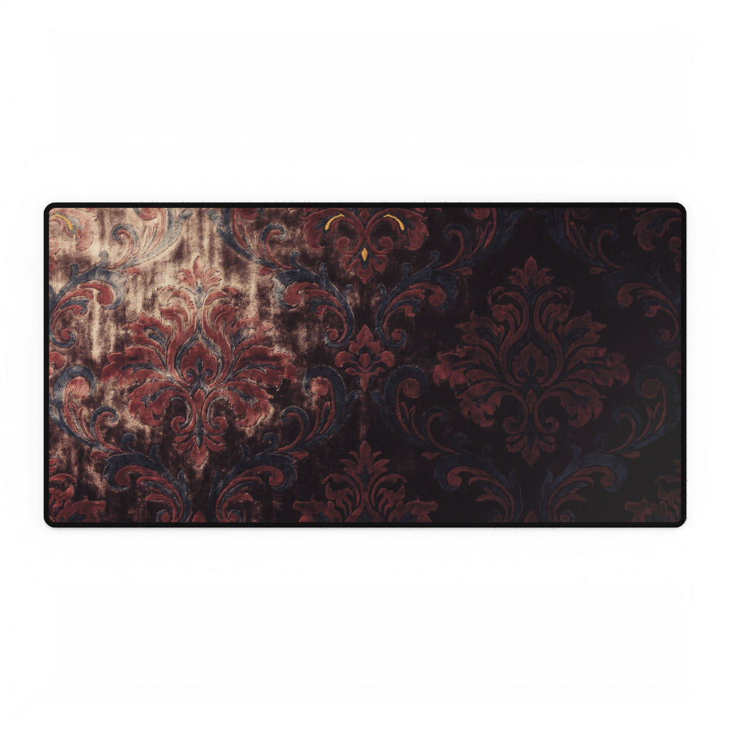 Oxblood Velvet Damask XL Desk Mat