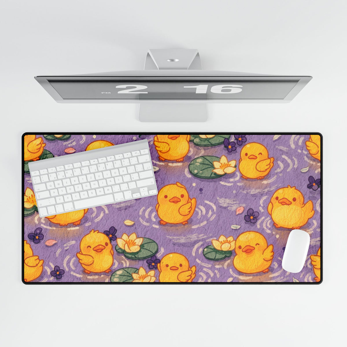 Lavender Duck Pond XL Desk Mat